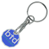 View Image 1 of 3 of Antimicrobial Trolley Coin Keyring - White