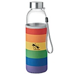 Utah Glass Water Bottle with Neoprene Pouch - Rainbow