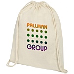 Oregon Premium Cotton Drawstring Bag - Natural - Full Colour