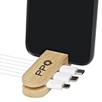 Bamboo Phone Stand & Cable Manager