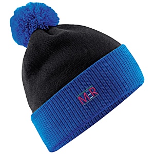 two tone bobble hat