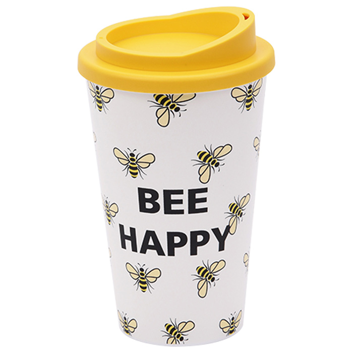 Be Happy Travel Mug Travel Tumbler With Lid Coffee Mug Travel Mug Bee Mug