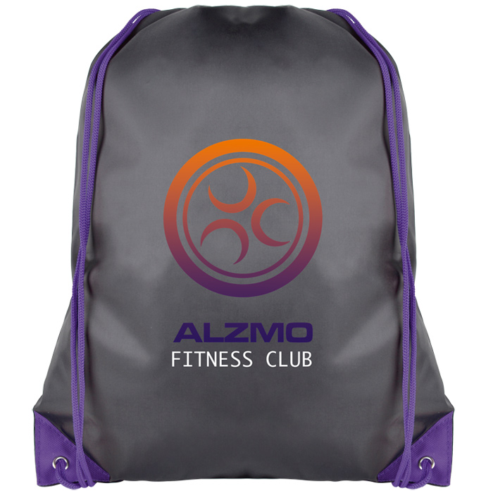 4imprint.ie Essential Drawstring Bag Black with Coloured Cords