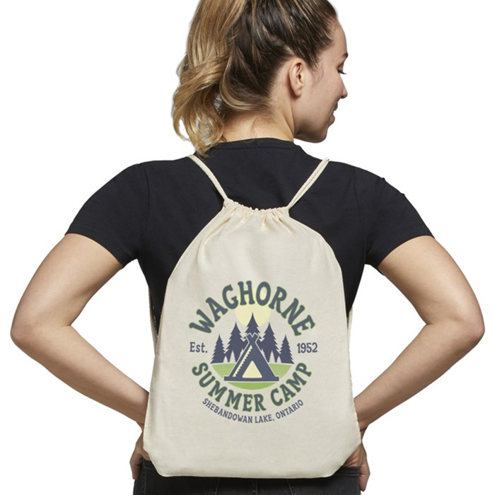 4imprint.co.uk Oregon Cotton Drawstring Bag Natural Printed 402139N