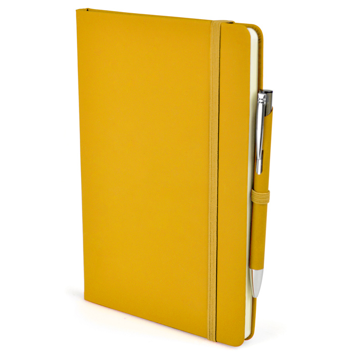 4imprint.co.uk A5 Soft Touch Notebook with Colour Matt Pen Printed