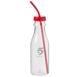 630ml Retro Soda Bottle with Straw Image 1 of 3